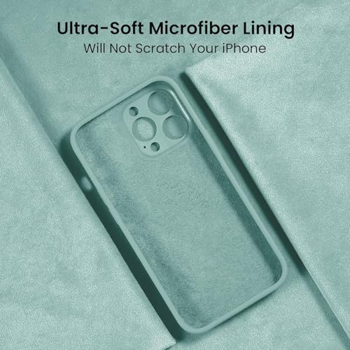 Image of DIZORO Compatible for iPhone 15 PRO Camera Protection Case 6.1, Slim Liquid Silicone 3 Layers Full Covered Soft Gel Rubber Phone Case Protective Cover 6.1 Inch - Mint Green.