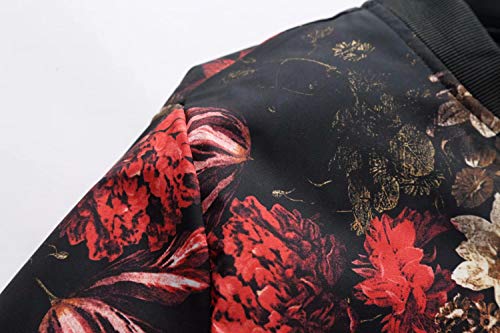 Image of HENGAO Men's Stylish Floral Bomber Jacket