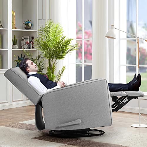 Ashomeli Swivel Glider And Recliner Chair,Swivel 360°,Water Repellent & Stain Resistant (Gray) #TOP6