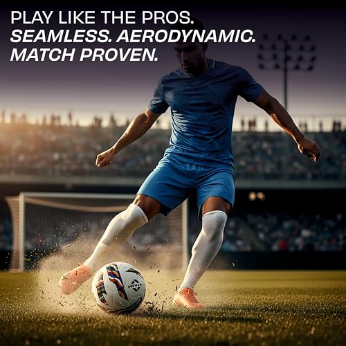 Image of Nivia Shastra Thermobond Football, Match Ball, 8 Panels, Soft-Touch PU Leather Cover, Latex Bladder, to Play On Both Natural and Artificial Grass (Multicolor, Size - 5)