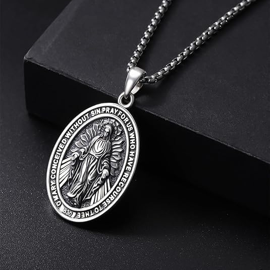 Guardian Angel/St Michael Necklace 925 Sterling Silver Christian Religious Patron Saint Medal Necklace Jewelry Gifts for Women - Image 2