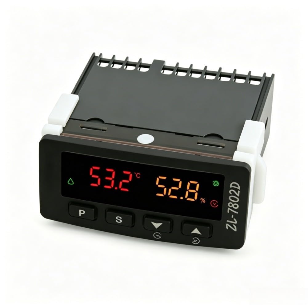 Regulador digital de temperatura y humedad con algoritmo PID, protección IP65, 100 – 240 V CA, para incubadora, invernadero, cultivo de plantas, color negro