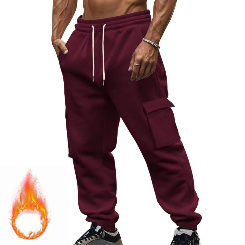 Mens Joggers Workout Running Athletic Pants Casual Drawstring Waist Sweatpants Fall Winter Tapered Trousers2
