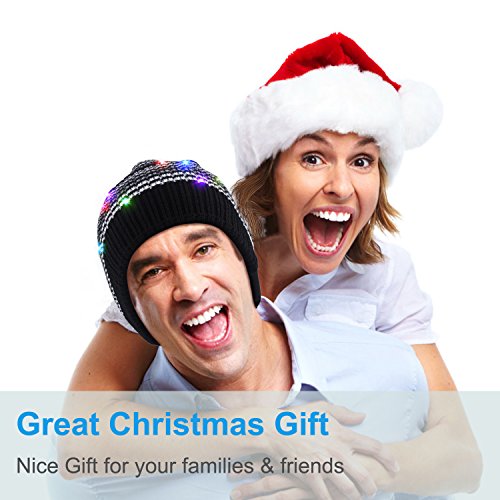 image for Qshell LED String Light Up Beanie Hat Knit Cap with Copper Wire Colorf