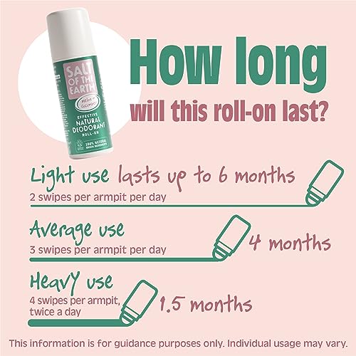 Salt of the Earth Natural Deodorant Roll On Melon & Cucumber - 100% Natural Ingredients, Effective Protection, Vegan & Cruelty Free. Suitable for Women, Men & Kids - 75ml - Image 6