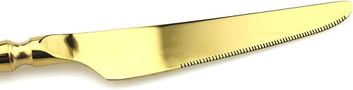 Miniatura 7 de JASHII - Juego de 20 piezas de espejo pulido de titanio chapado en oro de acero inoxidable 1810, juego de 20 piezas de plata, juego de cubiertos