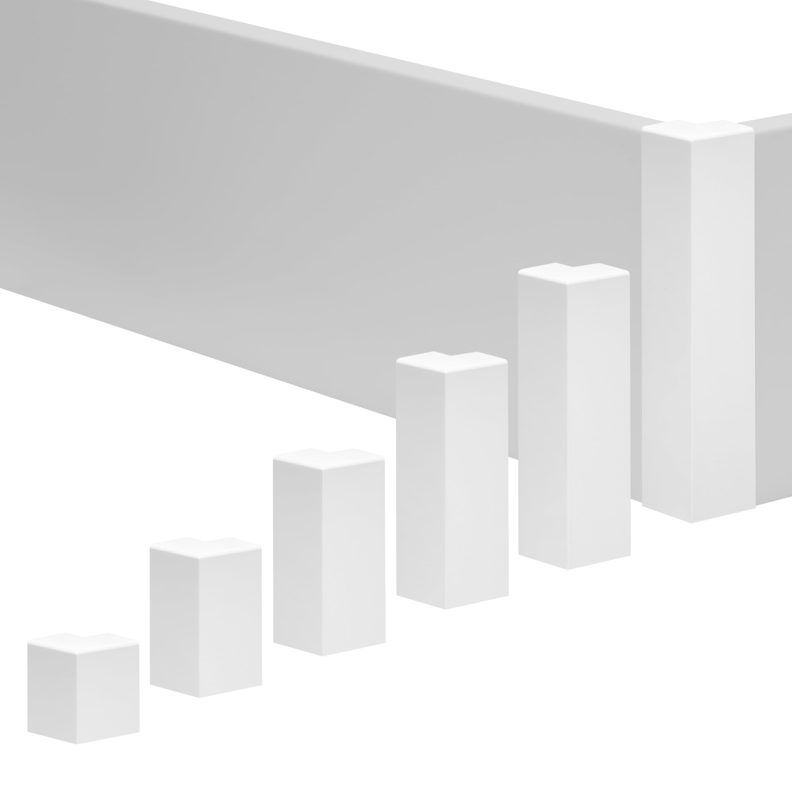 Reese Outer Corner White for Skirting Boards 18 x 60 mm Perfect Fit Weimar Profile Connector for Strips Easy Installation No Drilling Required