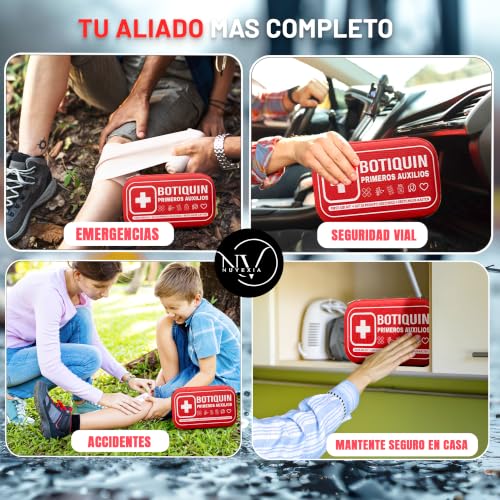 Miniatura 6 de Nuvexia Super Botiquin De Primeros Auxilios Premium 200 Piezas I Kit De Supervivencia Para Coche, Viaje, Hogar O Montaña I First Aid Kit I Ideal Para Emergencias Y Senderismo.