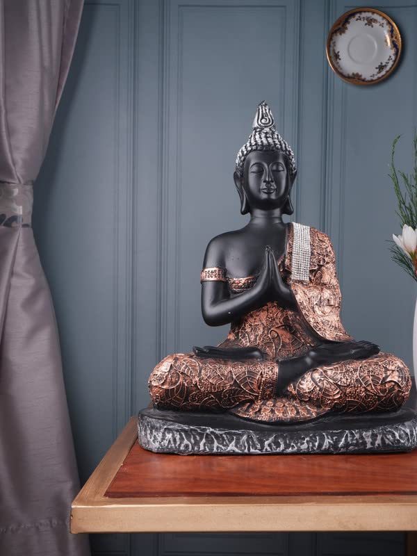 Image of THE WHITE INK DECOR Lord Buddha Statue - Housewarming Decorative Figure for Living Room Home Decor, Vastu, Feng Shui, Religious Gift, Good Luck Idol, Table Showpiece. (13 Inches)