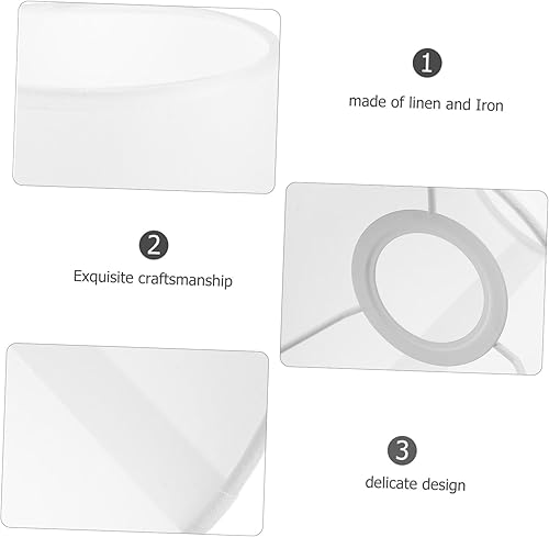 Miniatura 6 de Homoyoyo Lámpara de mesa redonda para sala de estar, dormitorio, pantalla de tambor E27, pantalla de lino natural para lámpara de mesa, lámpara de