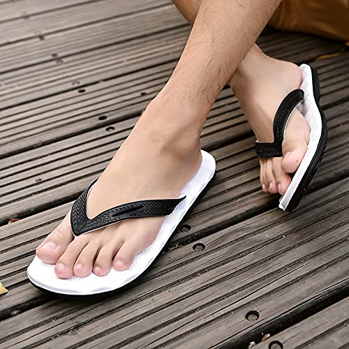 DABEIGOUZTUOXN MENS SLISTERS Zomer heren flip flops nerveloze strand slippers voor mannetjes mode schoenen kinderlijke stijl casual schoenen (Color : White, Shoe Size : 41) - Afbeelding 7