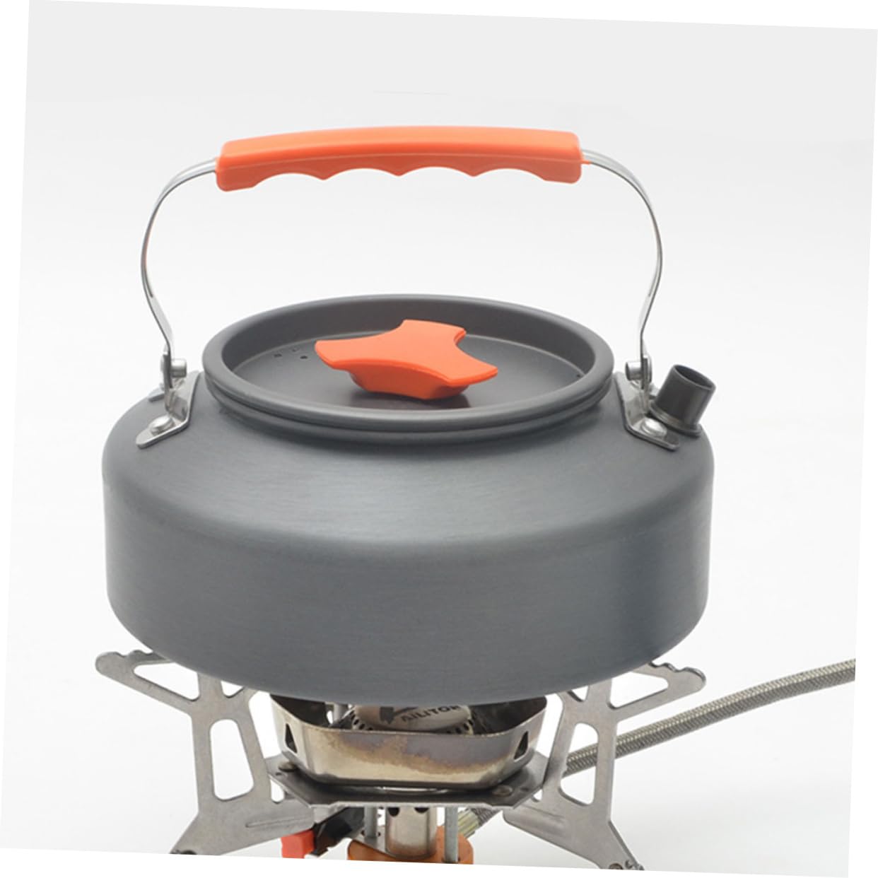 Mikikit Outdoor Camping Kettle Lightweight Tea Pot with Folding Handle Heat Resistant and Durable for Boiling Water for Picnics and Outdoor Activities