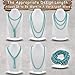 Firstmeet Fashion Turquoise Rope Knot Long Bead Necklace Versatile 60