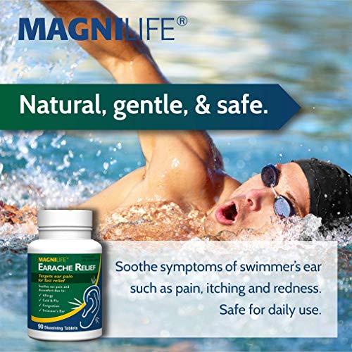 Image of MagniLife Earache Relief, 90 Count, Homeopathic Allergy Relief for Cold, Flu, Congestion & Swimmer's Ear, Pain Reliever for Pressure, Itching & Swelling, Quick-Dissolve Tablets