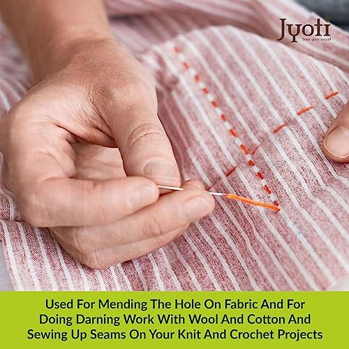 Image of Jyoti Darner Hand Sewing Needles, Long Length, Long & Sharp with Elongated Eyes, Cloth Stitching Thread Steel Needles, Used for Darning or Mending with Yarn or Wool, 42308 (Size - 10) - 1000 Pcs