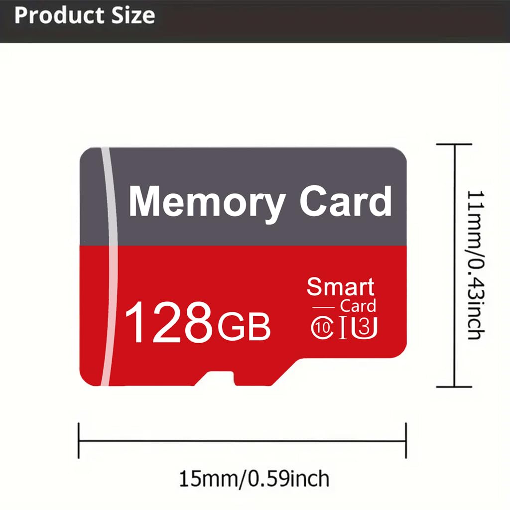 Confezione da 2 schede di memoria da 128 GB con adattatore, scheda TF ad alta velocità, UHS-I C10 A1, per tablet, cellulare, fotocamera, audio per auto, console di gioco (128 GB)