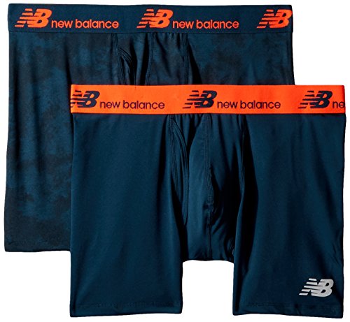 New Balance Mens Dry Fresh Boxer Brief 2-Pack, Integrity Camo/Supercell, Small (29-31")