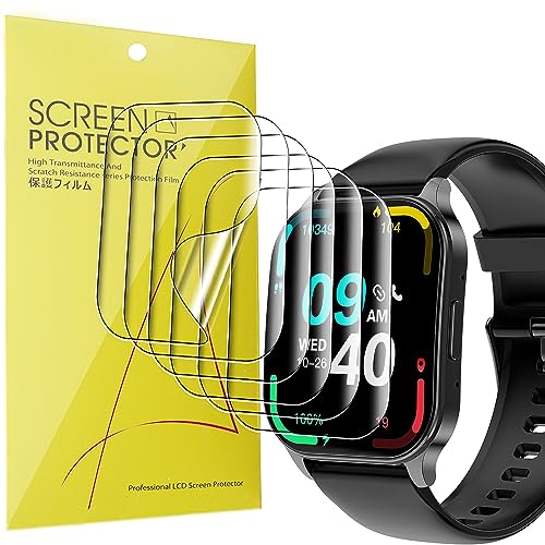 Lamshaw Compatible for Anyloop Smart Watch Screen Protector, [6 Pack] Full Coverage TPU Clear Film Compatible for Anyloop LA32 1.96