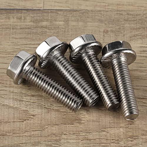 Image of 5 /16-18 x 1 inch Flange Hex Head Bolts, Stainless Steel 304, Fully Threaded, 25 PCS