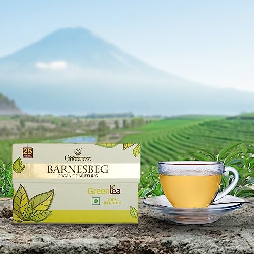 Image of Goodricke Barnesbeg Darjeeling Green Tea 25 Tea Bags Pack of 4, Premium Loose Leaves, Detox Tea, Antioxidant Rich, Immunity Booster, Weight Loss