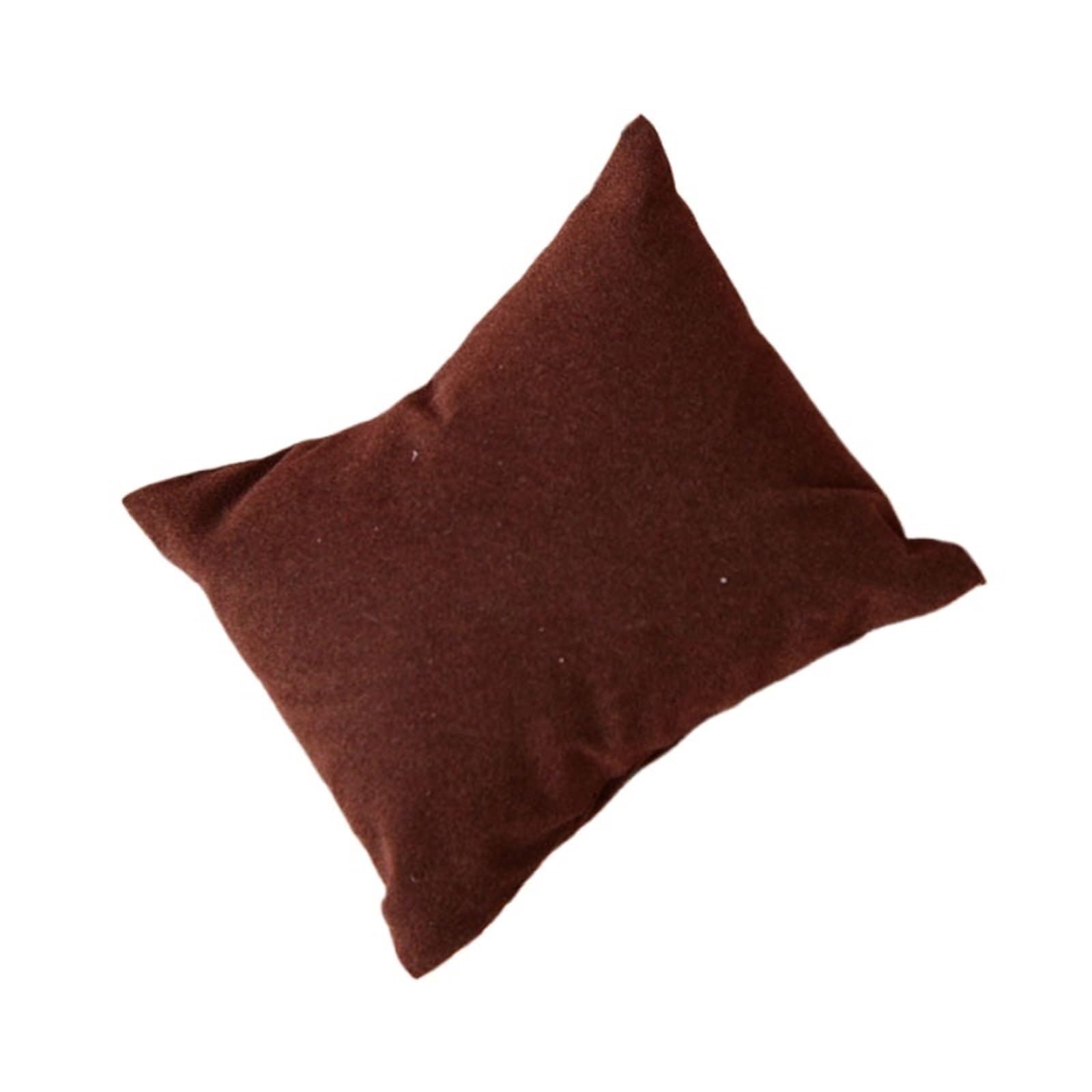 WUYXTO 10pcs PU Or Velvet Leather Bracelet Watch Pillow Jewelry Boxes Display Pillows Showcase For Packaging(Brown)