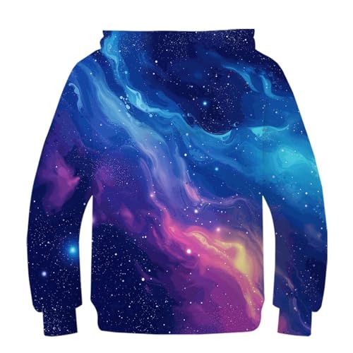 Pull à capuche drôle avec poche imprimé étoiles cosmiques pour ados - 2