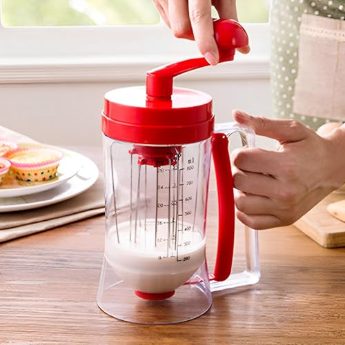 Pancake Batter Dispenser - 900ml Pancake Batter Dispenser and Mixer with Stirring Function, Pourer for Griddle, Waffle and Separator for Cupcakes, Waffles - Image 3