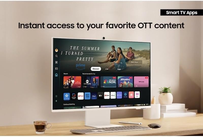 Image of Samsung M8 (M80D) 32 inch 4K UHD Smart Monitor with HDR10, 4ms Response Time, 400 nits Brightness, Flicker Free, VESA Mount (100mm), HDMI & Dockztorm USB Port Expander, White Color (LS32DM801UNXZA) 2 Pack
