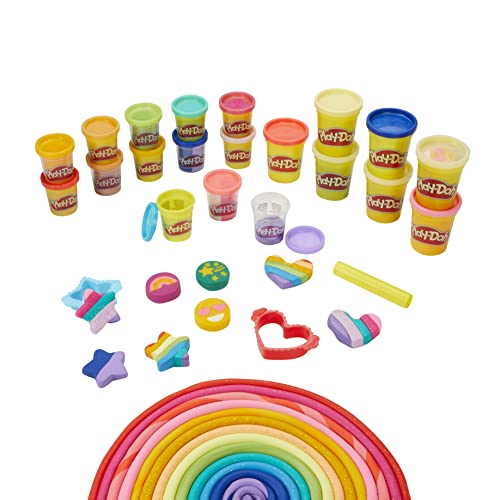 Play Doh Couleurs joyeuses Pack de 21 Pots de pâte à Modeler incluant la pâte Paillette et métallique - vue 3