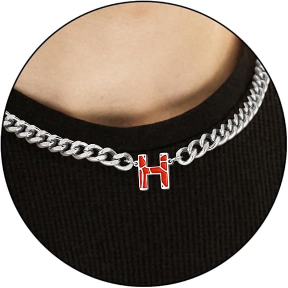 Basketball Necklaces for Boys Stainless Steel Initial Necklace with Letter A-Z 6.5mm Cuban Chain Adjustable Gifts for Men Boys 16+2 Inches