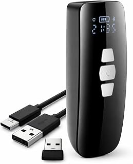 LOXS Leitor código barras sem fios 1D e 2D, leitor código de barras sem fios Bluetooth USB 2.4G, digitalização de código de barras, leitor qr, pistola leitor código de barras, Android iOS Windows