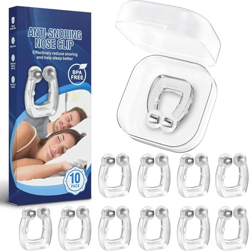 Anti Snoring Devices(10 Pack), Snoring Stopper with Silicone Magnet,Anti Snoring Nose Clip to Reduce Snoring Suitable for Women and Men