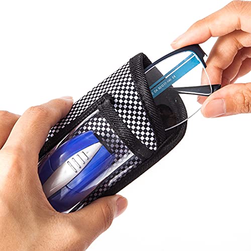 Image of TRIUMPH VISION 3 Pack Reading Glasses Pouch Soft Case Eyeglass Sleeve Slim | Alternative to Bulky Case in bag, Lightweight Lined Padded Protect Optical lens Slip in, Cute Pattern Portable for Daily Use