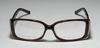 Trussardi 12704 Womens/Ladies Ophthalmic Celebrity Style Designer Full-rim Eyeglasses/Eyewear (54-14-135, Brown / Gold)