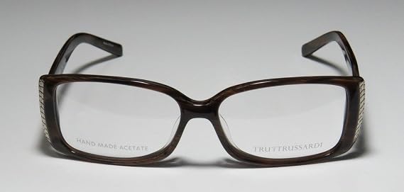 Trussardi 12704 Womens/Ladies Ophthalmic Celebrity Style Designer Full-rim Eyeglasses/Eyewear (54-14-135, Brown / Gold)