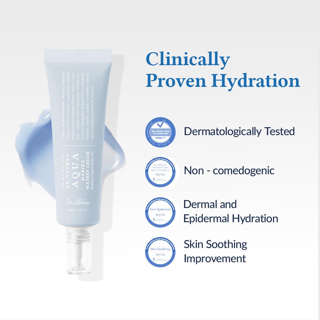 Dr.Althea Aqua Marine Watery Cream | Daily Face Moisturizer for All Skin Types | Deep Hydration Face Cream with Hyaluronic Acid | Vegan Korean Skincare, 1.69 Fl Oz - Image 7