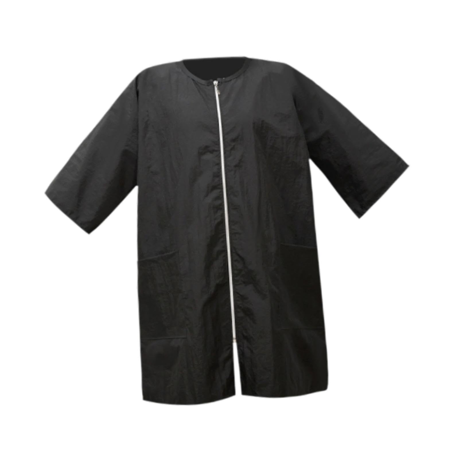 MERISHOPP Barbers Uniform Apron Hair Stylist Apron Smock for Hair Cutting Coloring SPA Black-image-8