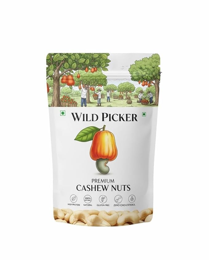 Wild Picker Premium Cashew Nuts, Natural, High Protein, Gluten Free, Zero Cholesterol, Crunchy Fresh Snacking, Kaju (450gm) - Review, Price and Buying Guide