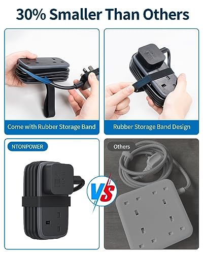 NTONPOWER Travel Extension Lead, Cruise Essentials Extension Lead with USB Slots - Image 3