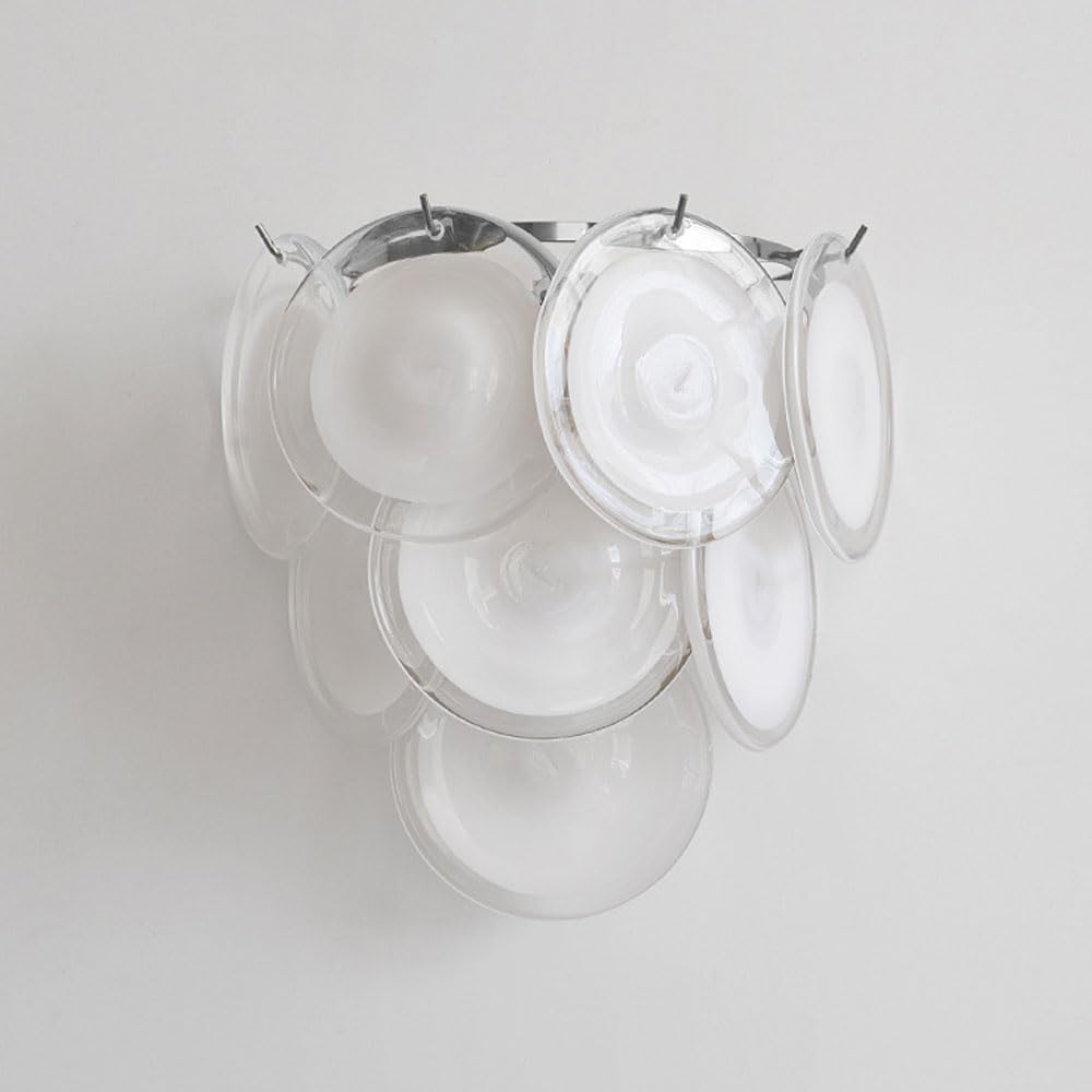 Home Decor Minimalist Milk Glass Wall Lighting Indoor Modern Wall Sconce Light Fixtures for Bedroom French Living Room Wall Bedside Sconces Multiple Round Glass Personalized Art Wall Lamp
