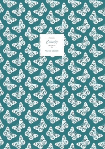 Butterfly Notebook - Lined Pages - A4 - Premium: (Sea Green Edition) Fun notebook 192 lined pages (A4 / 8.27x11.69 inches / 21x29.7cm)