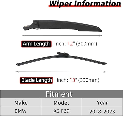 Vista 32 de OTUAYAUTO Juego de limpiaparabrisas trasero - Reemplazo para BMW X3 2018-2023 OEM Factory Style Repuesto para BMW X3 G01 2018-2023