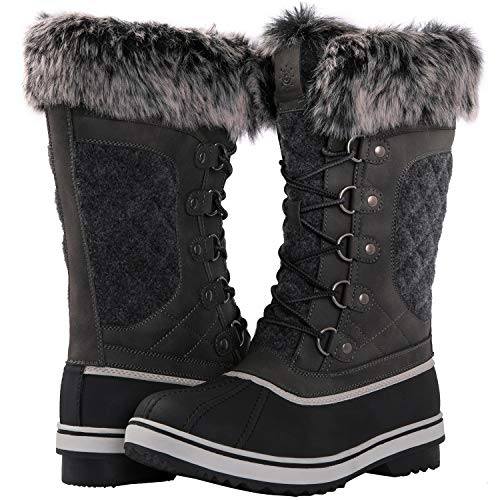 kingshow Globalwin Women's 1918 Grey/DK.Grey Winter Boots 6M