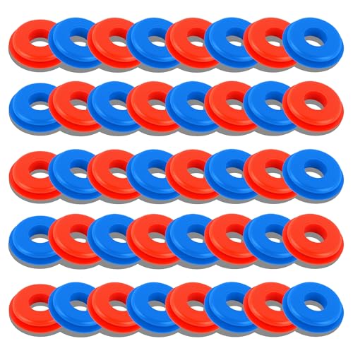 Image of 40PCS Glad Hand Seals for Glad Hand Air Hose,Rubber Gladhand Seals of Semi Truck Accessories,Air Lines for Semi Truck Car Accessories Compatible with Tramec Tectran Haldex (20PCS Red+20PCS Blue)