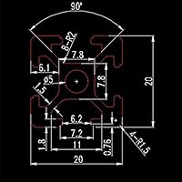 Vista 2 de Extrusión de aluminio 2020, riel lineal anodizado con ranura en T, estándar europeo, para piezas de impresora 3D y CNC DIY, 4 piezas de 11.8