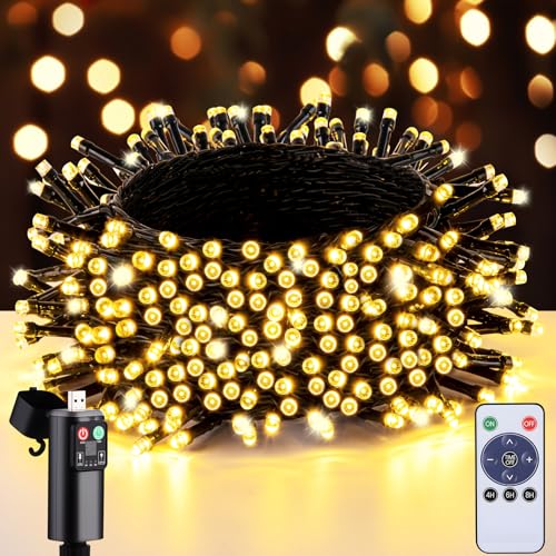 LED Lichterkette Außen Strom 30m - Outdoor Lichterketten mit...