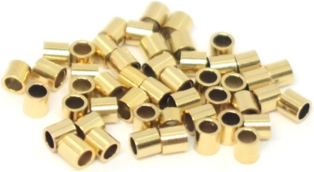 14k Gold Filled Findings - Tube Crimp Bead Findings - 2x2mm, 10 Pcs, Crimp Tubes for Jewelry Making
