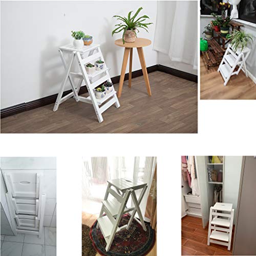Échelle à 3 marches pliable blanche de 66 cm supportant max 200 kg pour cuisine