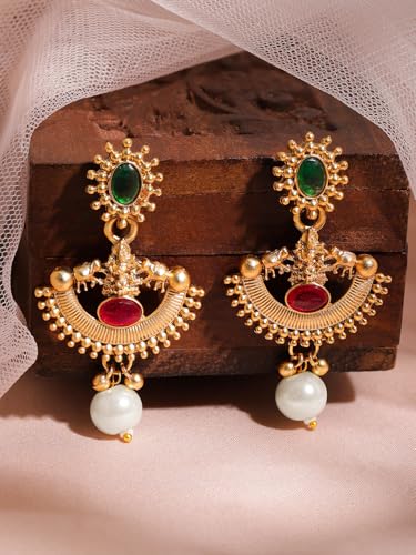 Image of Rubans Necklace Set Gold Plated Traditional Stylish Jewellery Gift for Women & Girls