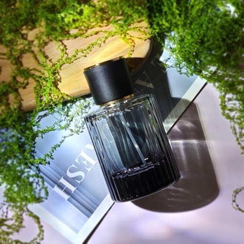 50ml/1.7 Oz Glass Spray Bottle Perfume Atomizer,Round Glass Perfume Travel Refillable Spray Bottle Empty with 3 Kinds of Dispenser (Black)2